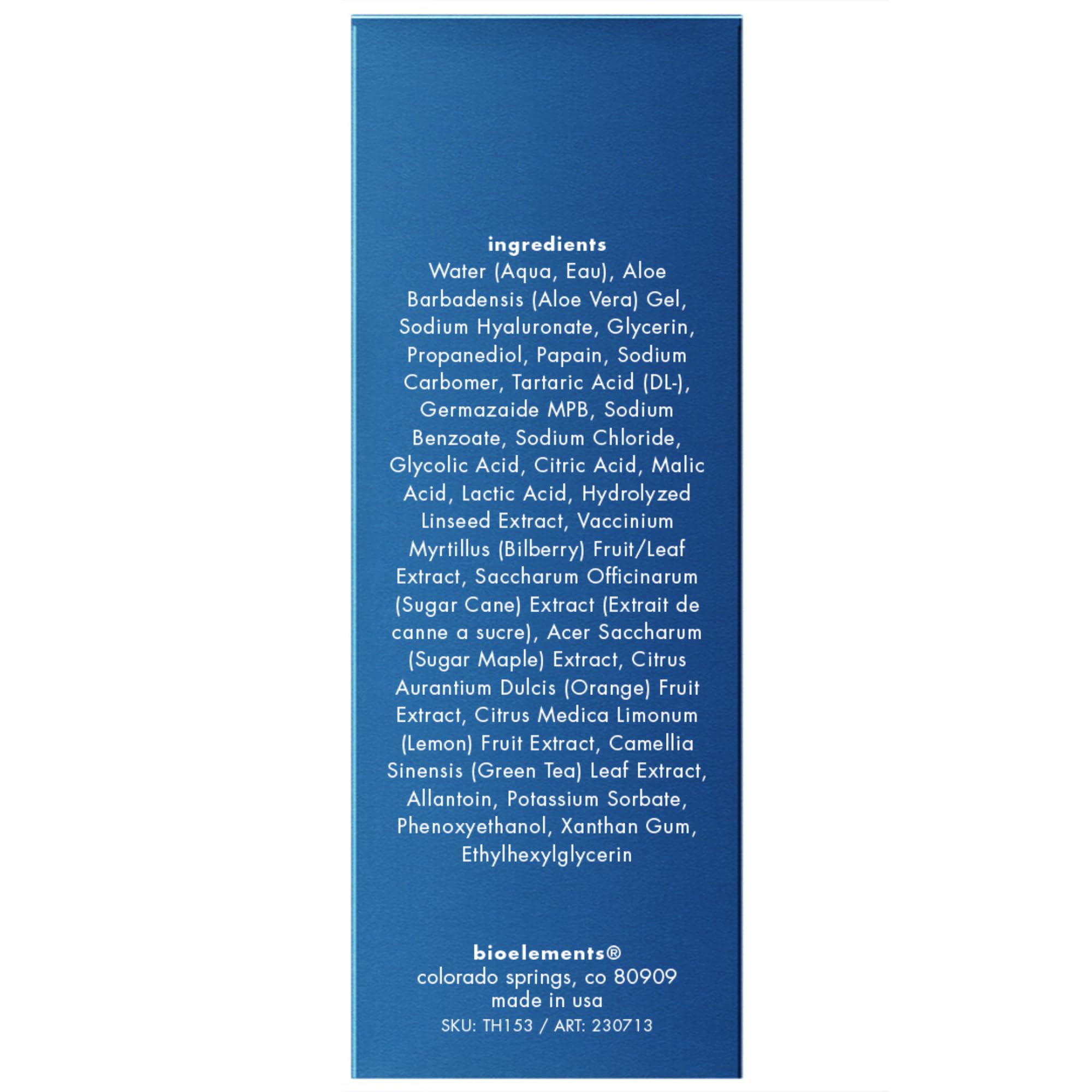 Bioelements Quick Refiner for Eyes packaging emphasizing vegan formula for all skin types.