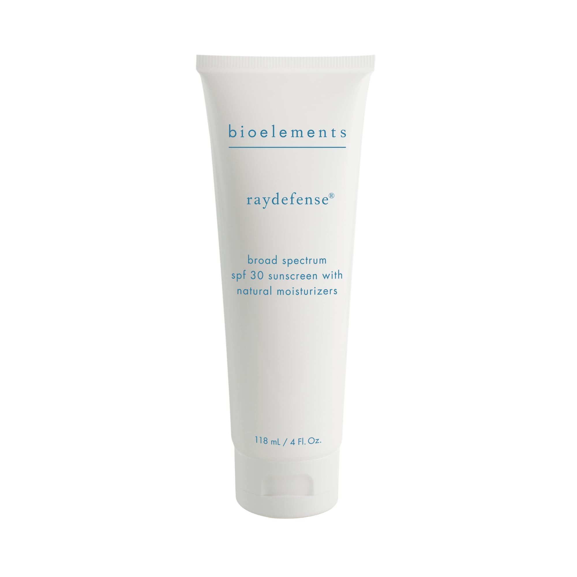 Bioelements RayDefense SPF 30 bottle protecting skin during outdoor activities.