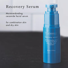 Bioelements Recovery Serum application in hand demonstrates easy, layer-friendly use.