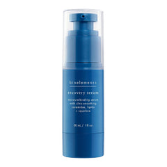 Bioelements Recovery Serum bottle close-up showing sleek packaging designed for dry skin.