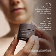 Bioelements Spot Defy texture closeup highlighting creamy sulfur formula