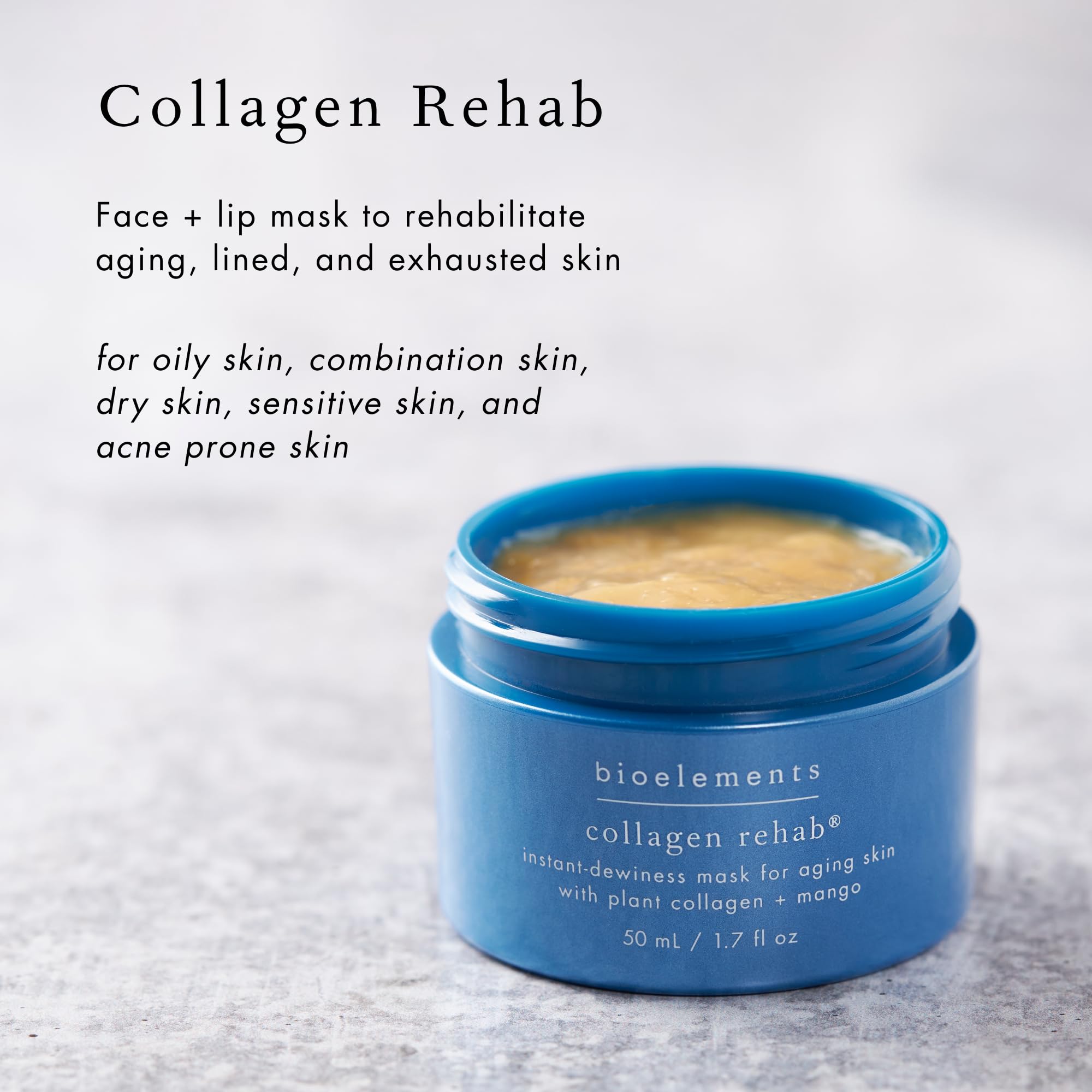 Bioelements Aloe in Collagen Rehab providing calm, comfortable skin.
