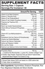BioFull Hair Skin Nails label detail featuring kelp and cysteine for stronger hair.