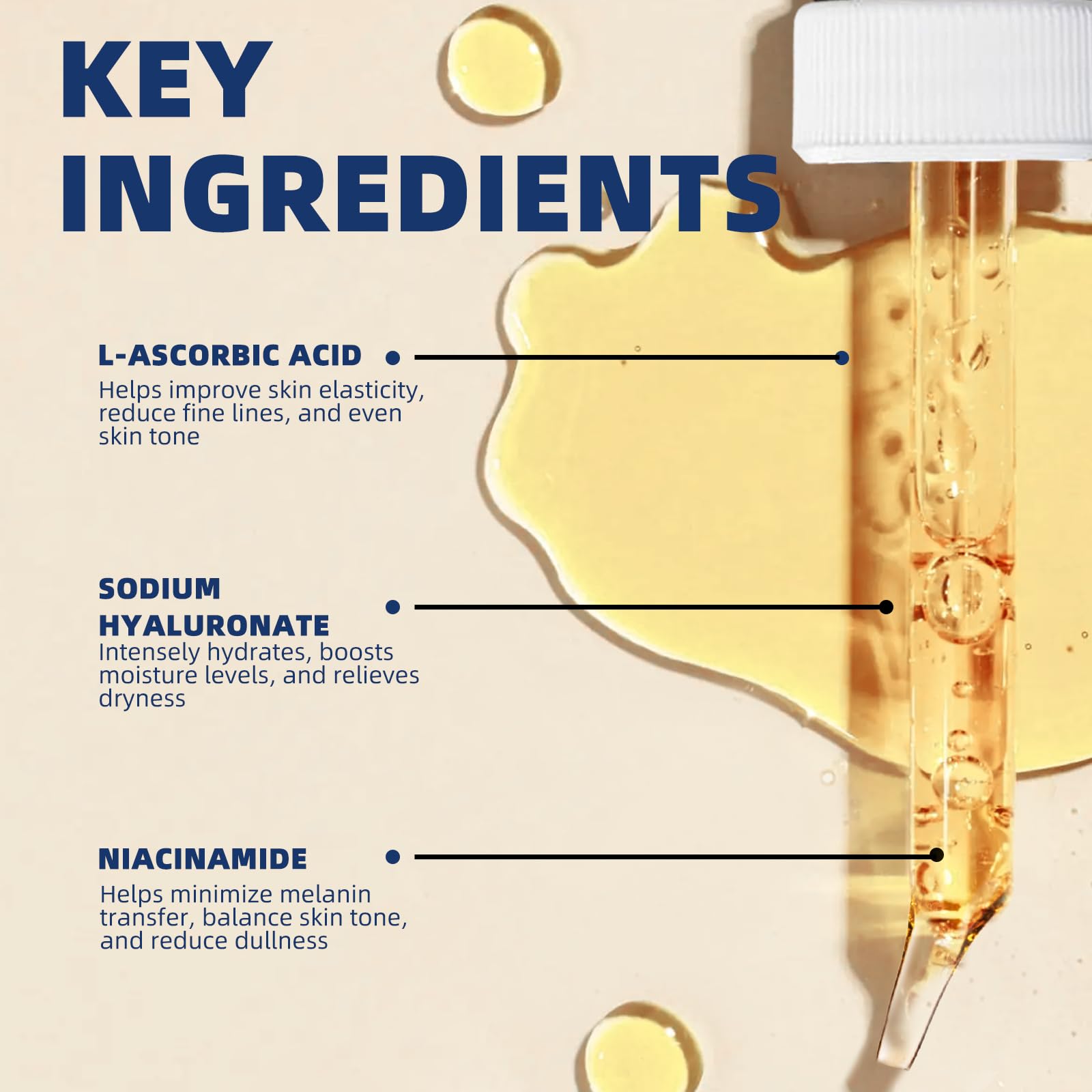 Bioglossy Vitamin C Serum absorption closeup shows a lightweight, non greasy feel.