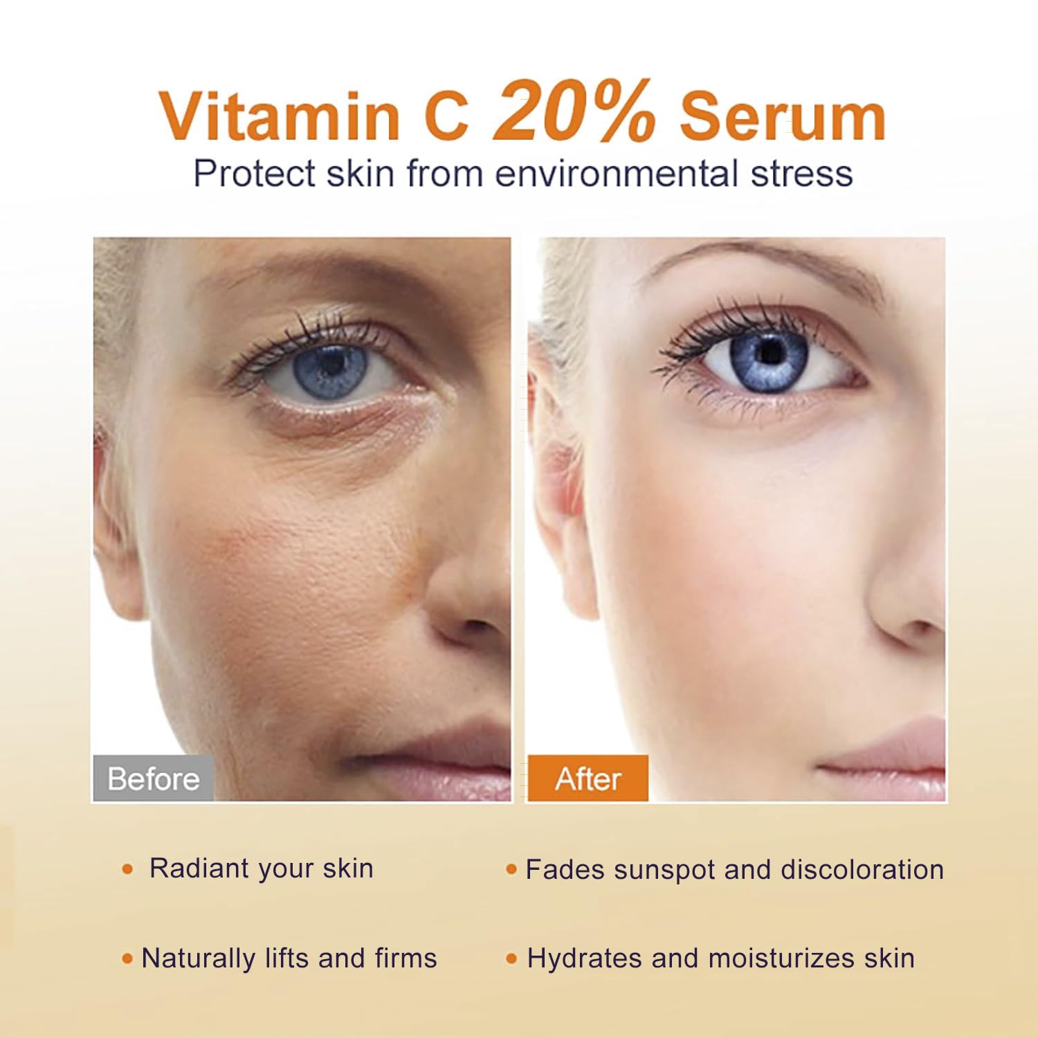 Bioglossy Vitamin C Serum routine scene suggests simple daily skincare steps.