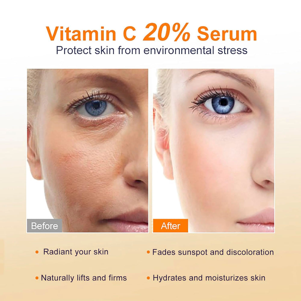 Bioglossy Vitamin C Serum routine scene suggests simple daily skincare steps.