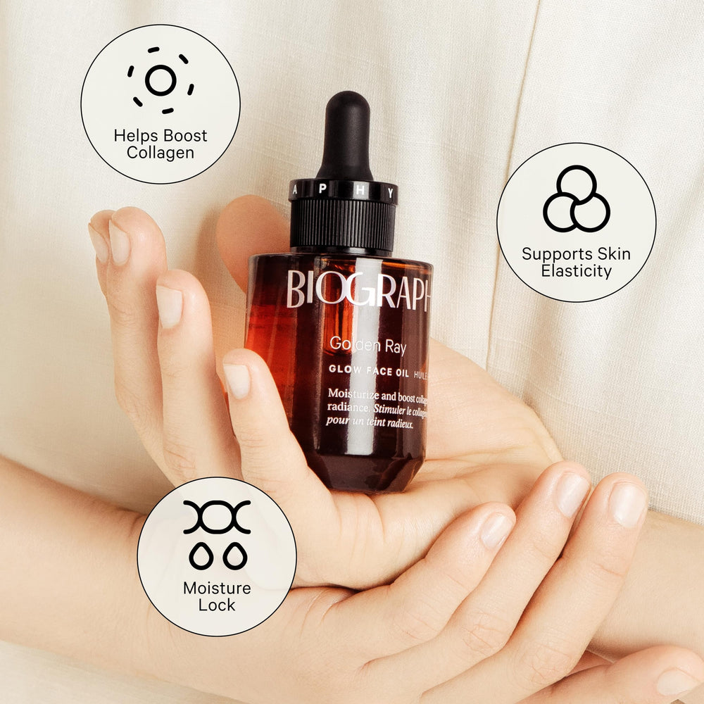 Biography Face Oil Glow recyclable glass packaging supporting sustainability