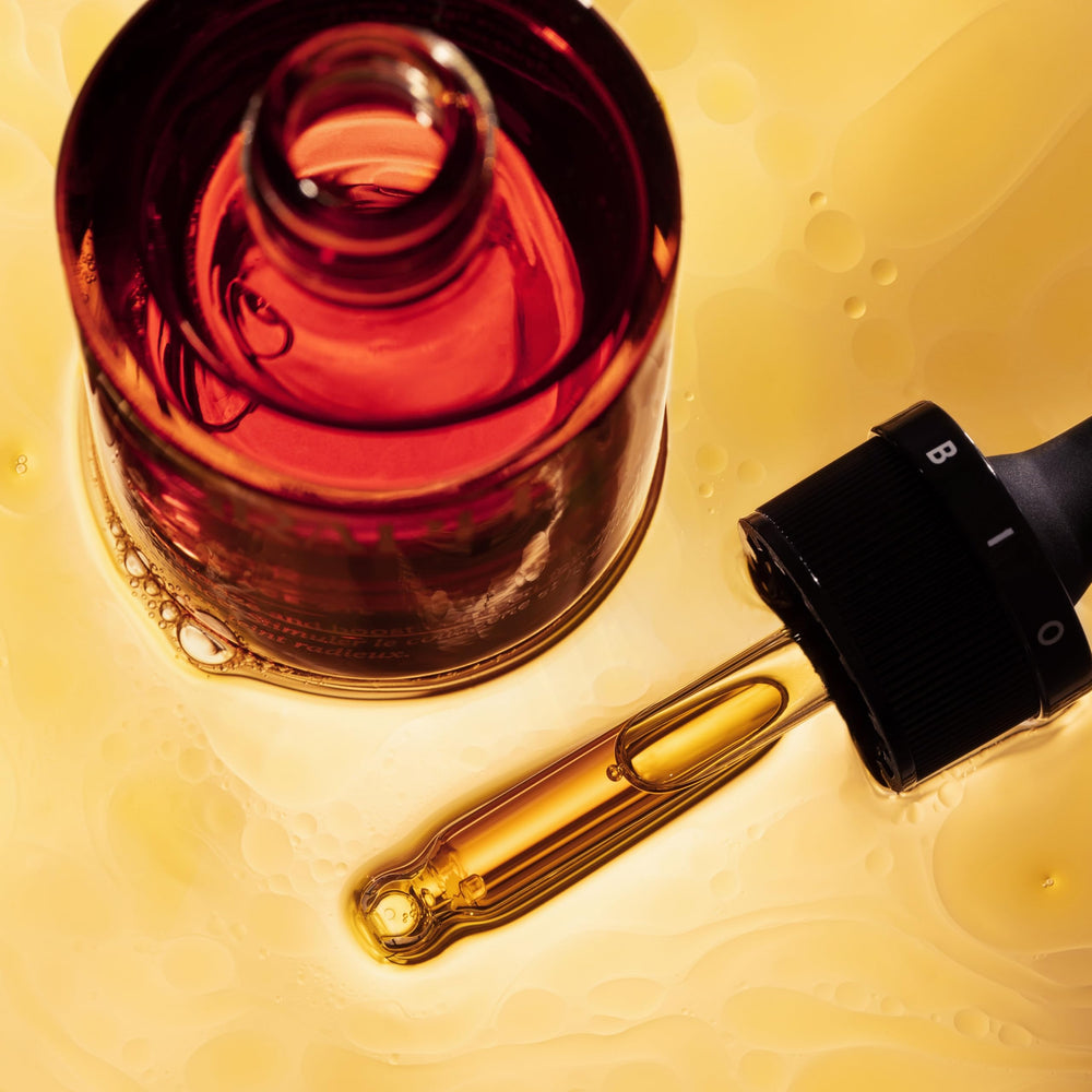 Biography Face Oil Glow rosehip oil jar highlighting nourishing blend