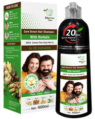BIOGREEN ROOTS dark brown shampoo bottle for at-home gray coverage.