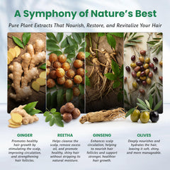 BIOGREEN ROOTS wheat protein and coconut extract nourish and strengthen hair.
