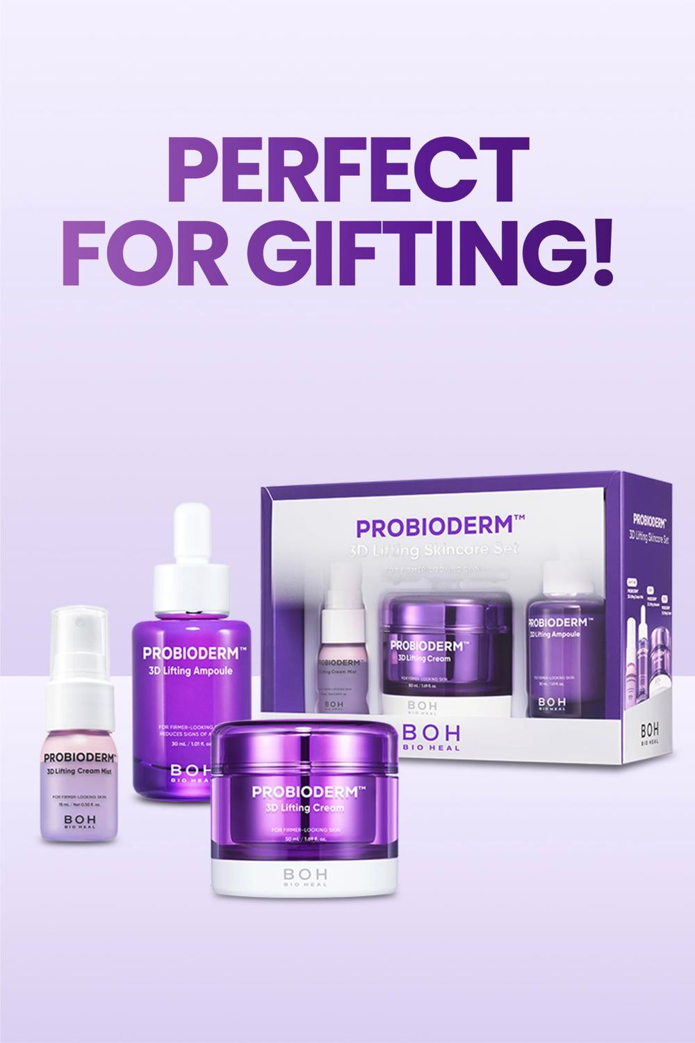 Subtle skin-tone radiance with Probioderm lifting result