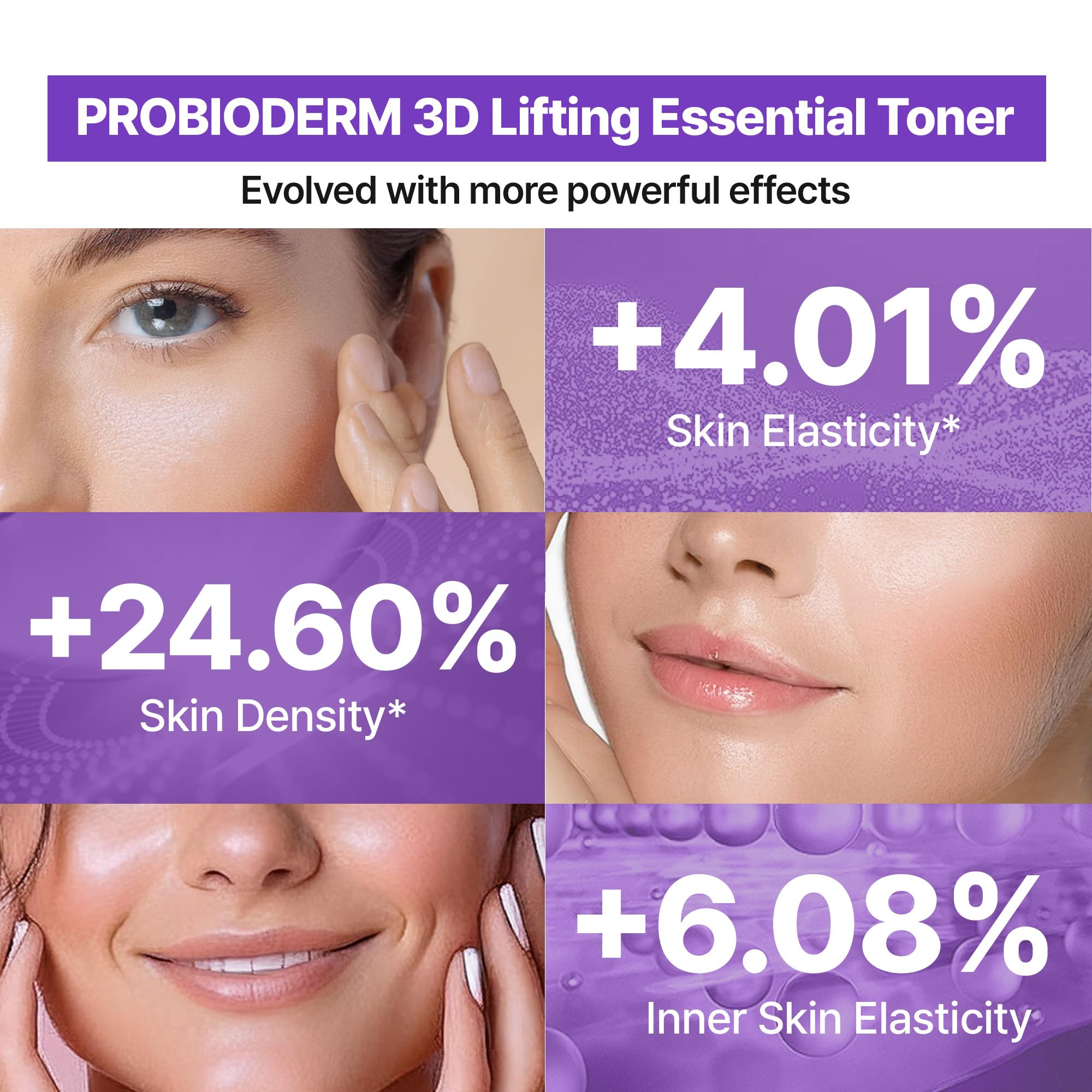 BIOHEAL BOH Probioderm 3D Lifting Toner application close-up showing hydration action