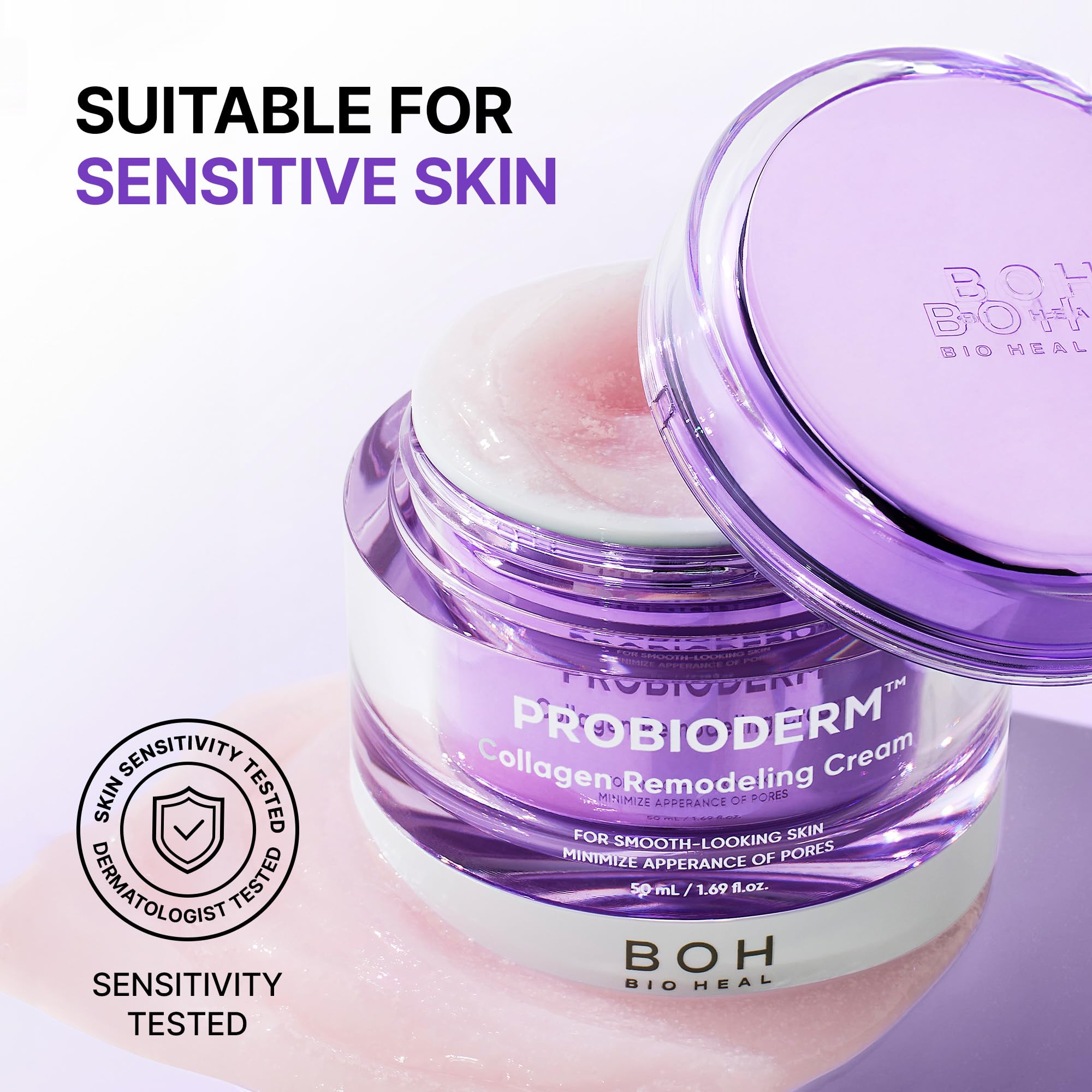 BIOHEAL BOH Probioderm application scene showing gentle massage