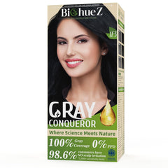 BioHueZ permanent hair dye Obsidian Noir pack shot highlights deep black shade for durable color