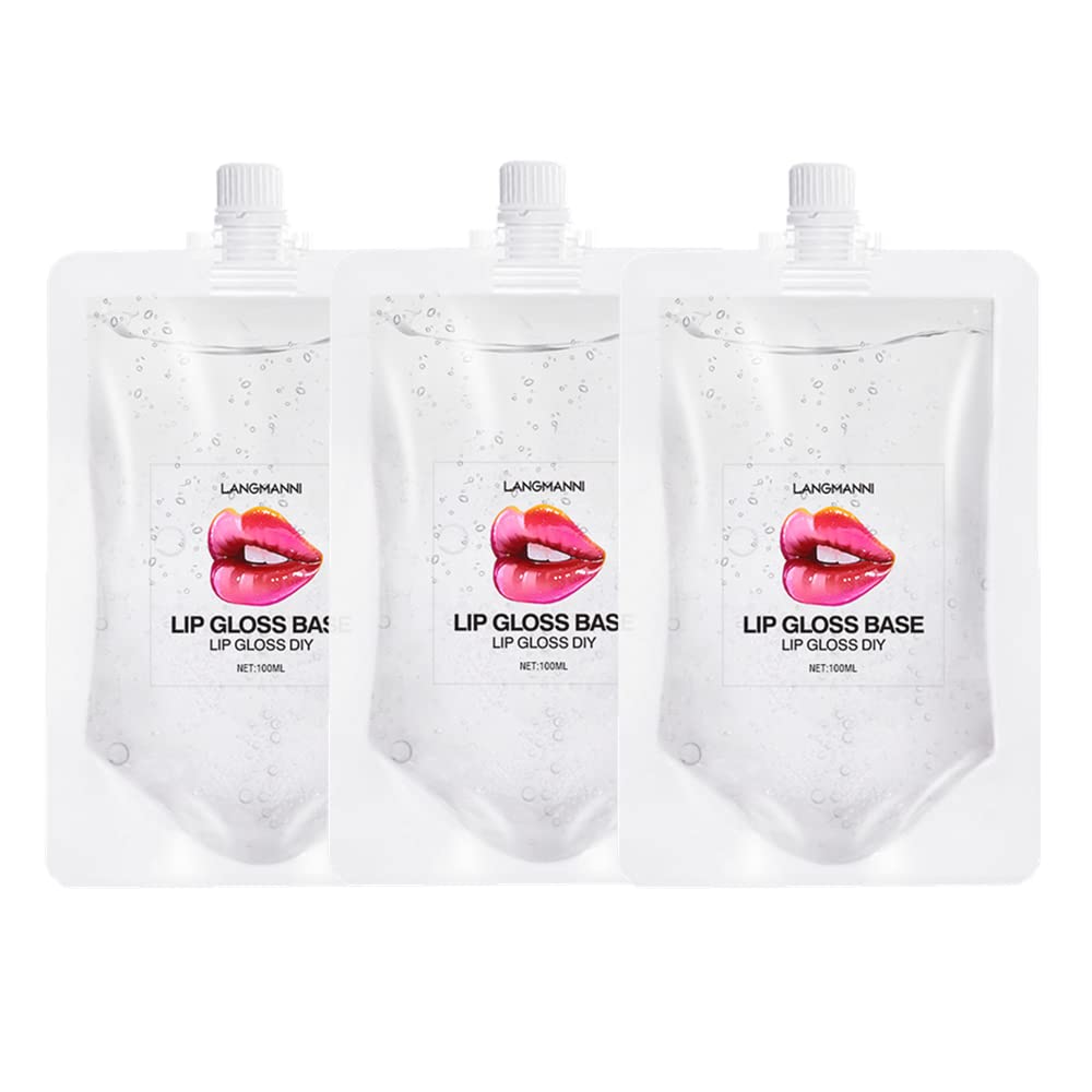 BIOKUSY Lip Gloss Base clear 3-pack, ready for DIY cosmetics creation.