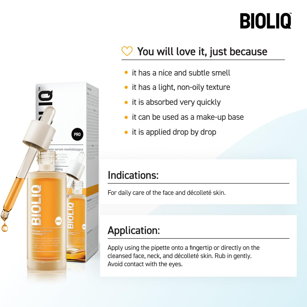 Bioliq Pro Intensive Serum after-application glow on cheek.