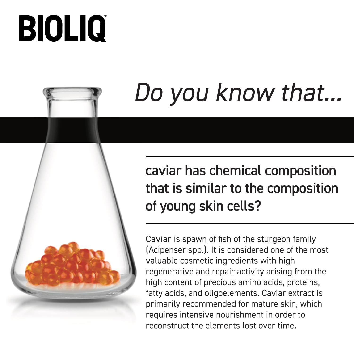 Bioliq Pro Intensive Serum caviar extract ingredient close-up supporting hydration.