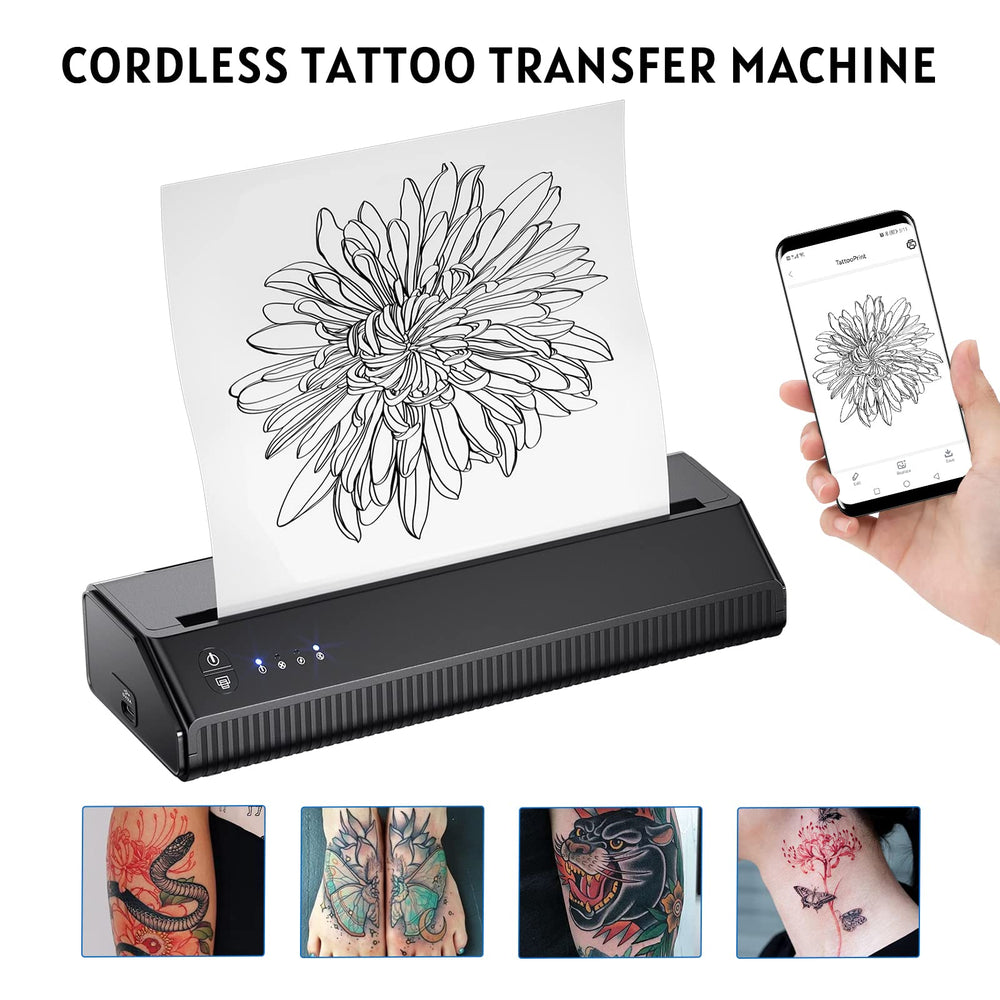 BIOMASER app TattooPrinter connects via Bluetooth and Wi‑Fi for stencil output.