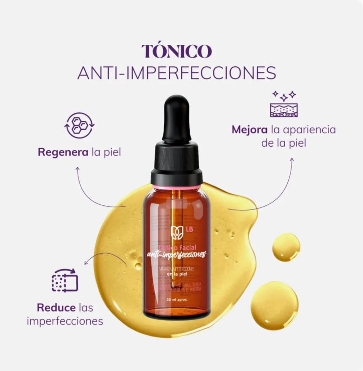 BIONUR LB Tonico Facial bottle with a cotton pad ready for application