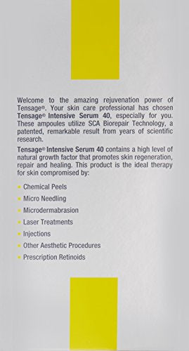 Post-procedure care routine with Tensage Serum 40 usage context.