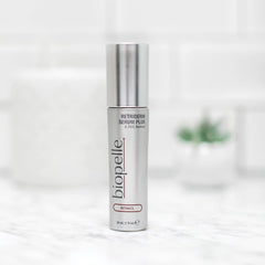 Label detail on Biopelle Retriderm Retinol Serum Plus indicating potency