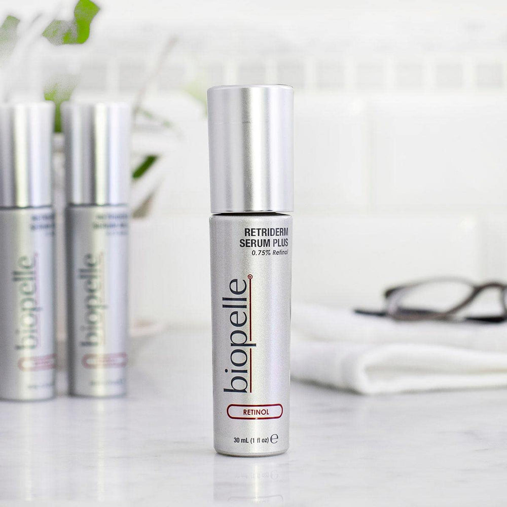 Radiant skin closeup after using Biopelle Retriderm Retinol Serum Plus