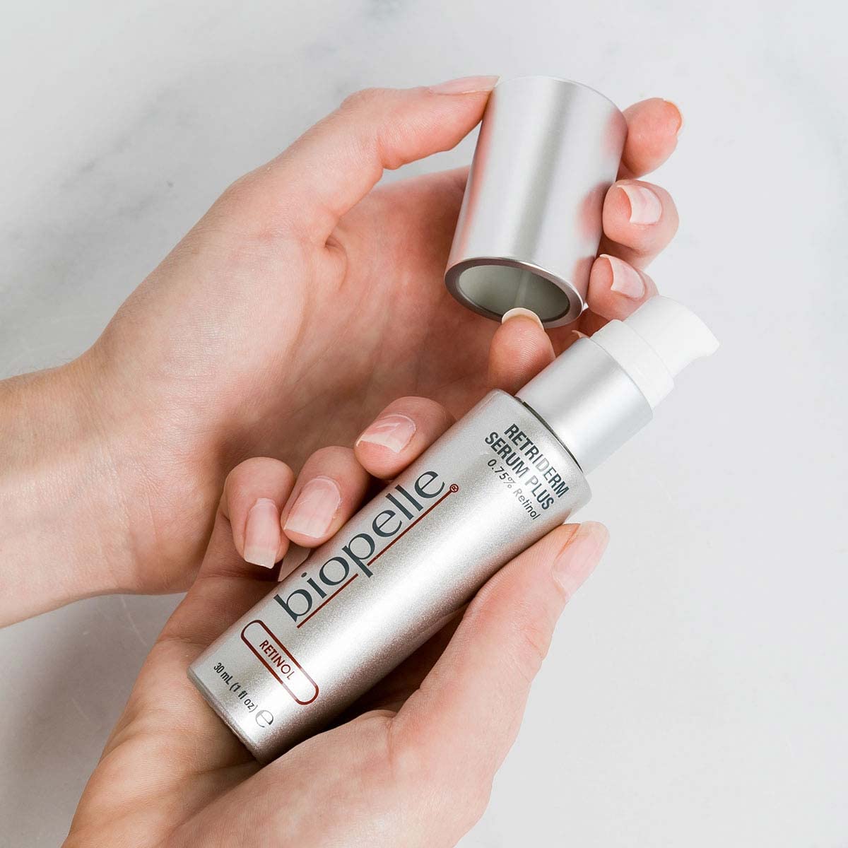 Serum swirl of Biopelle Retinol Serum Plus showing color and consistency