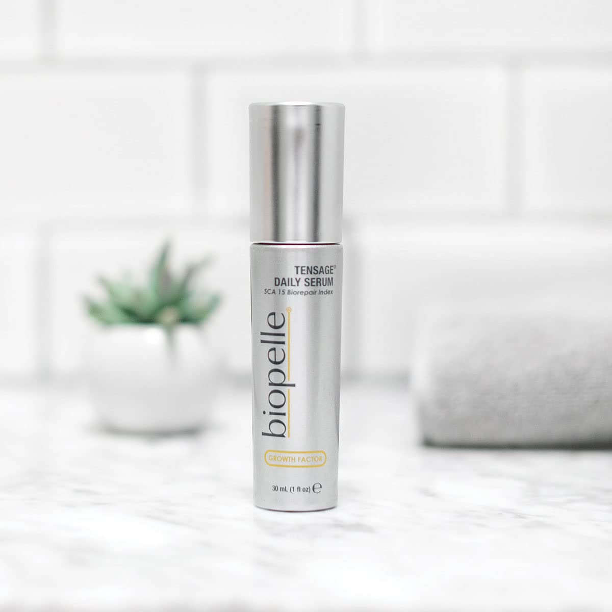 Biopelle serum applied on clean skin to demonstrate application technique.