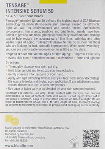 Biopelle Tensage serum pump close-up illustrating precise application and quick absorption