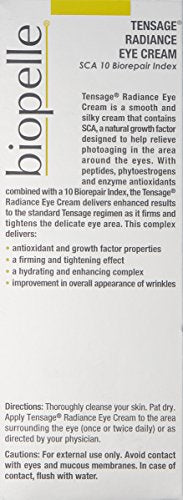 Biopelle Tensage Radiance Eye Cream pea-sized application to reduce dark circles