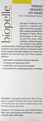 Biopelle Tensage Radiance Eye Cream pea-sized application to reduce dark circles