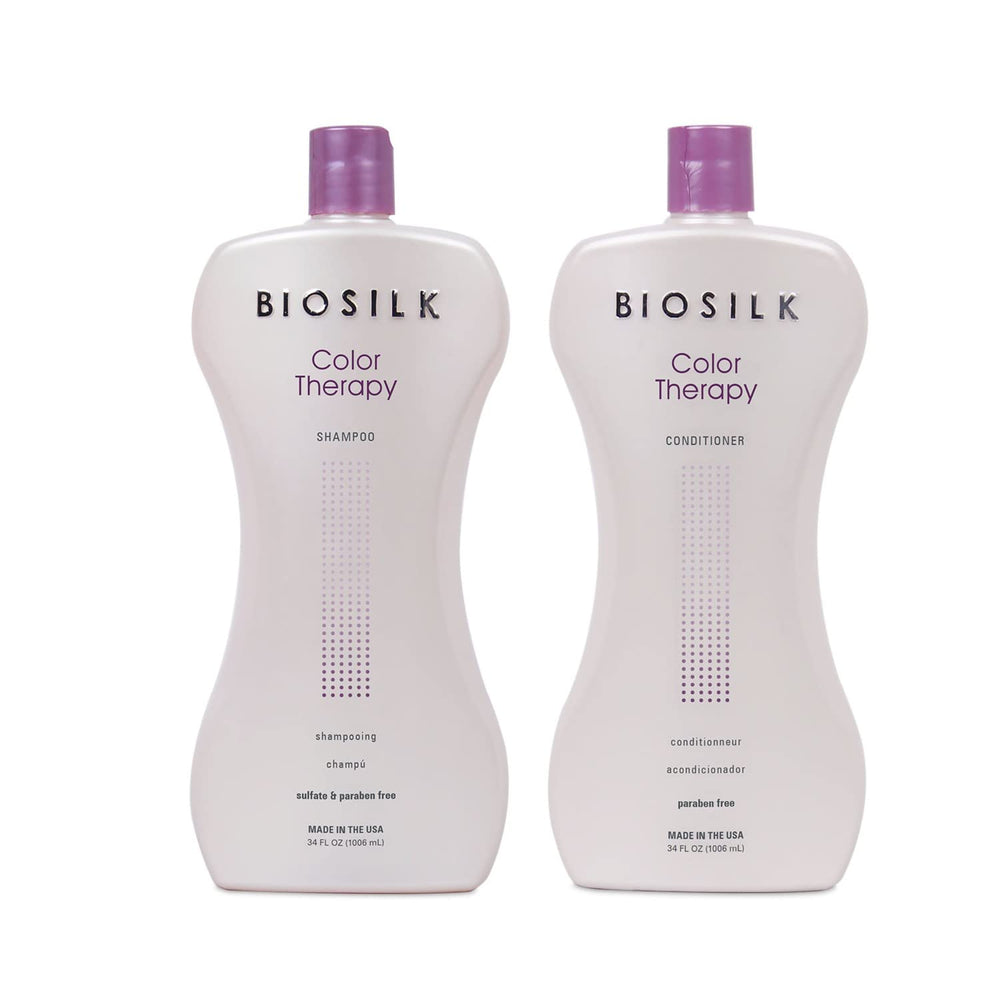 BioSilk Color Therapy shampoo bottle highlights color protection for vibrant hair