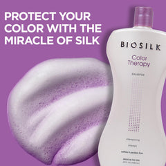 BioSilk Color Therapy silk-protein close-up emphasizes inner strength for strands