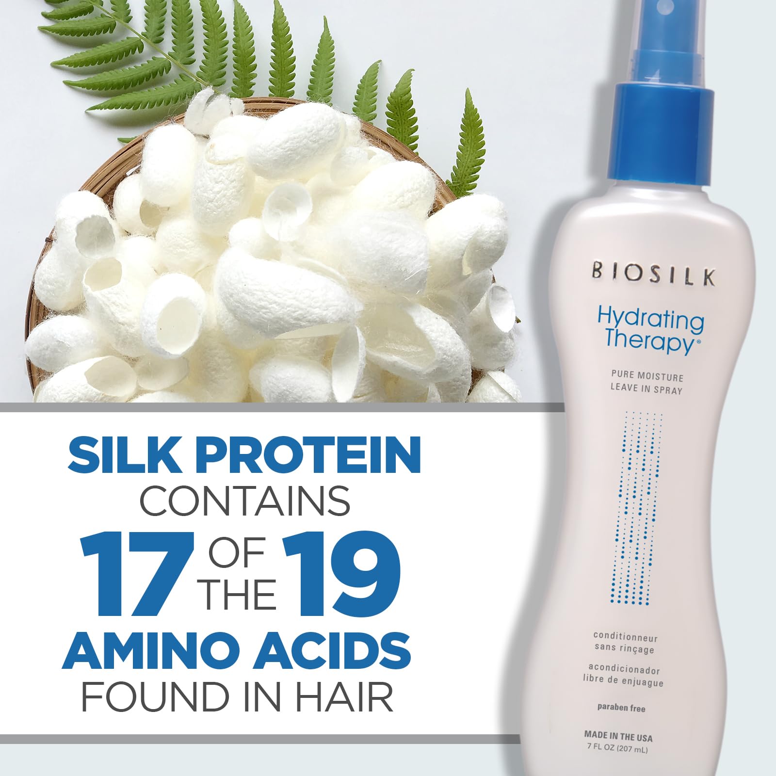 BioSilk cruelty-free, sulfate-free packaging and labeling