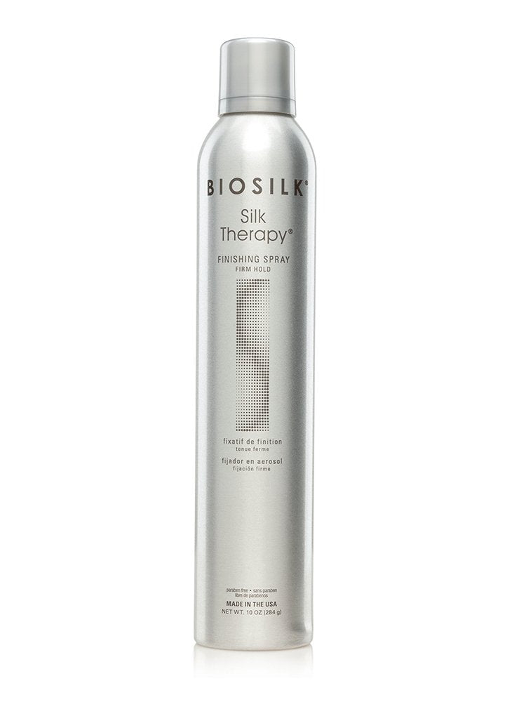 BioSilk finishing spray firm hold delivers weightless hold and shine for daily styling.