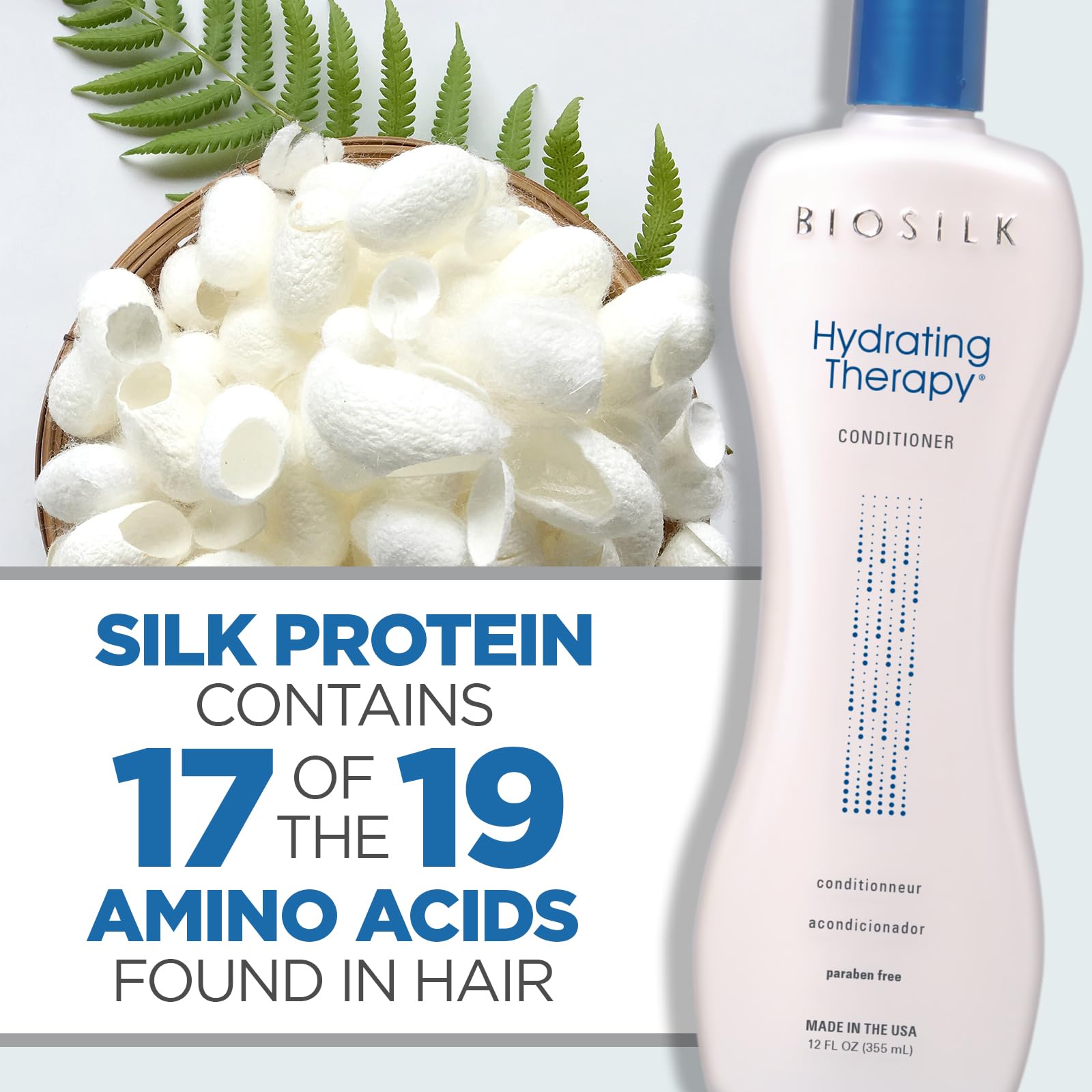 Hair after using BioSilk Hydrating Conditioner looks smoother and shinier.