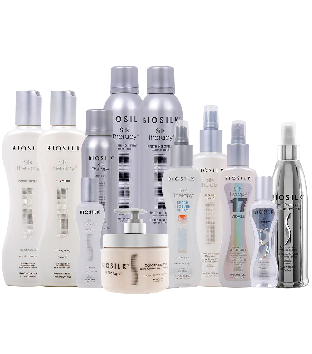 BioSilk Silk Therapy Conditioner bottle front view for smoother hair