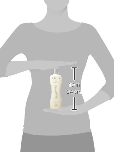 BioSilk Silk Therapy Conditioner texture close-up demonstrates creamy, easy-to-distribute formula