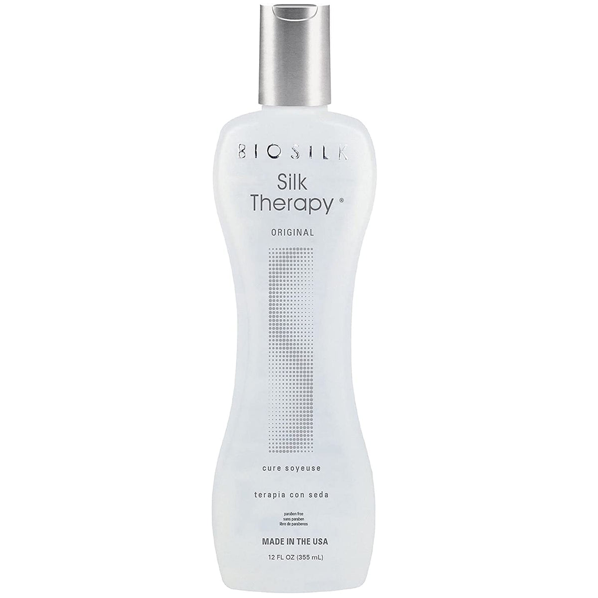 BioSilk Silk Therapy Original Cure Conditioner bottle offers smooth, manageable hair.