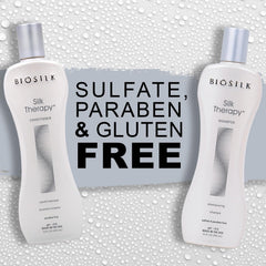BioSilk Silk Therapy duo on countertop illustrates luxury haircare routine.