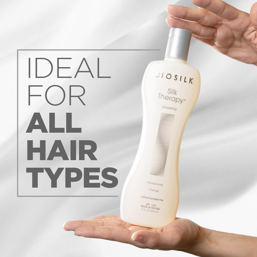 Foamy BioSilk Silk Therapy Shampoo cleanses hair smoothly and lightly