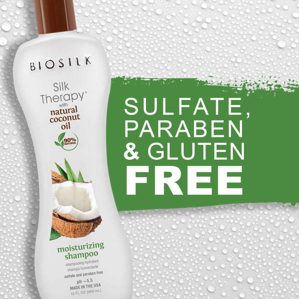 BioSilk Silk Therapy sulfate-free label communicates gentle cleansing.