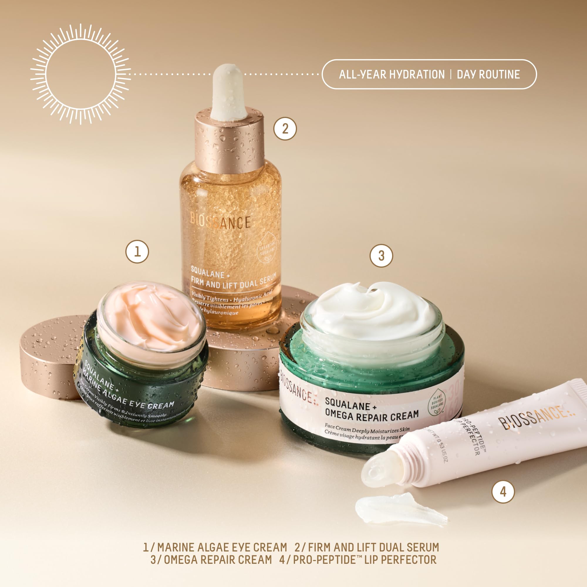 BIOSSANCE Bisabolol soothing close-up promoting calming relief for sensitive skin.