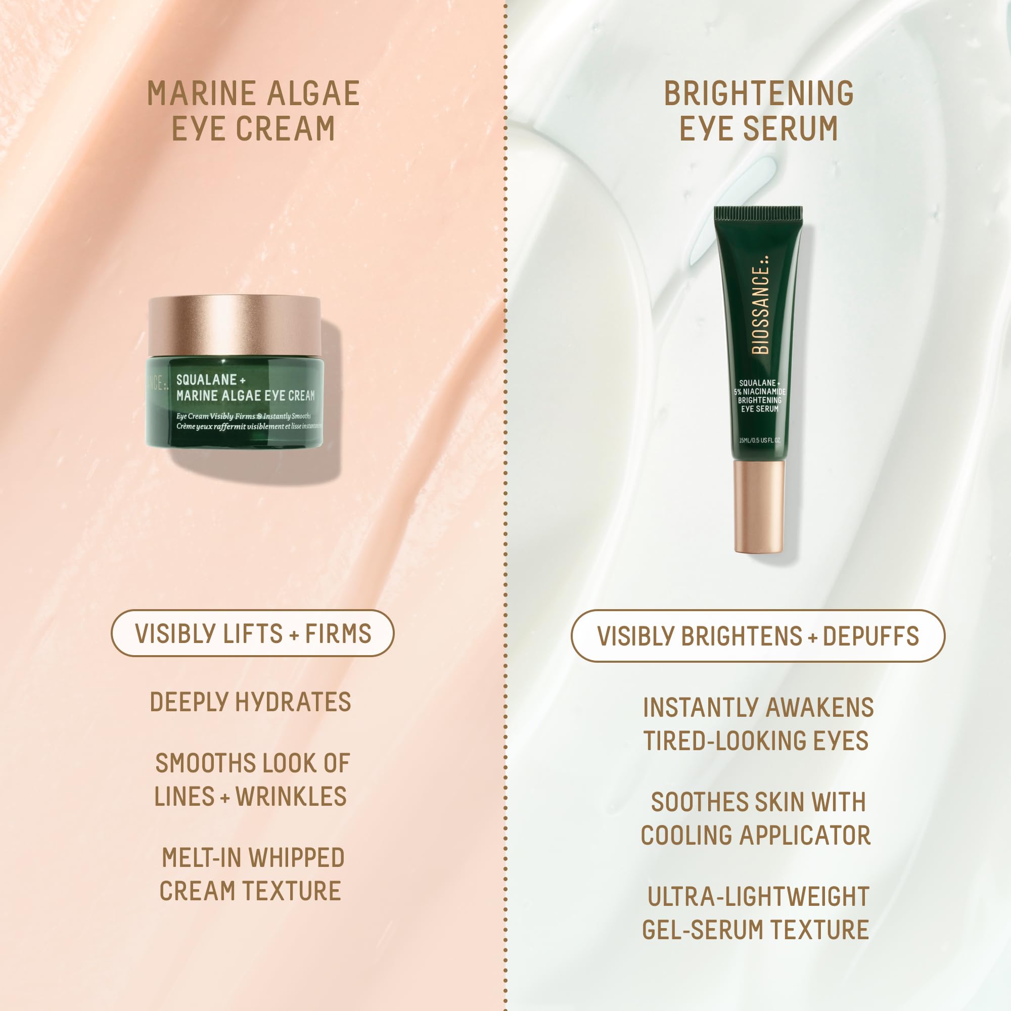 BIOSSANCE ophthalmologist-tested eye-safe formula suitable for sensitive skin.