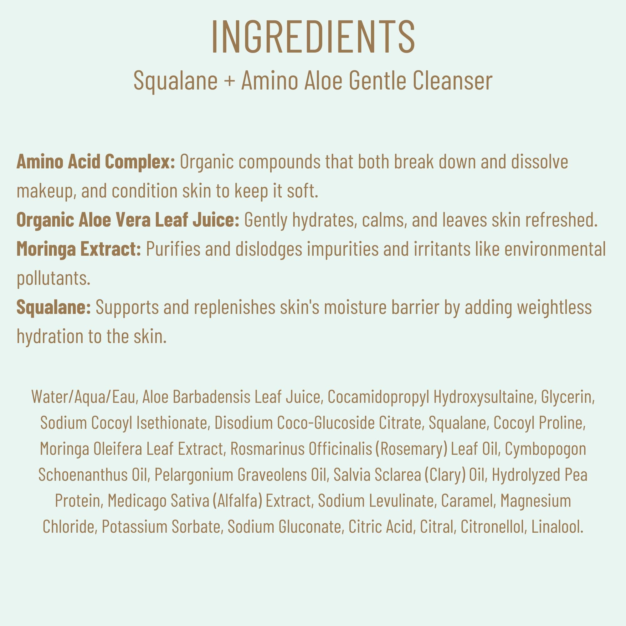 Rinsing away impurities with BIOSSANCE cleanser leaves skin refreshed