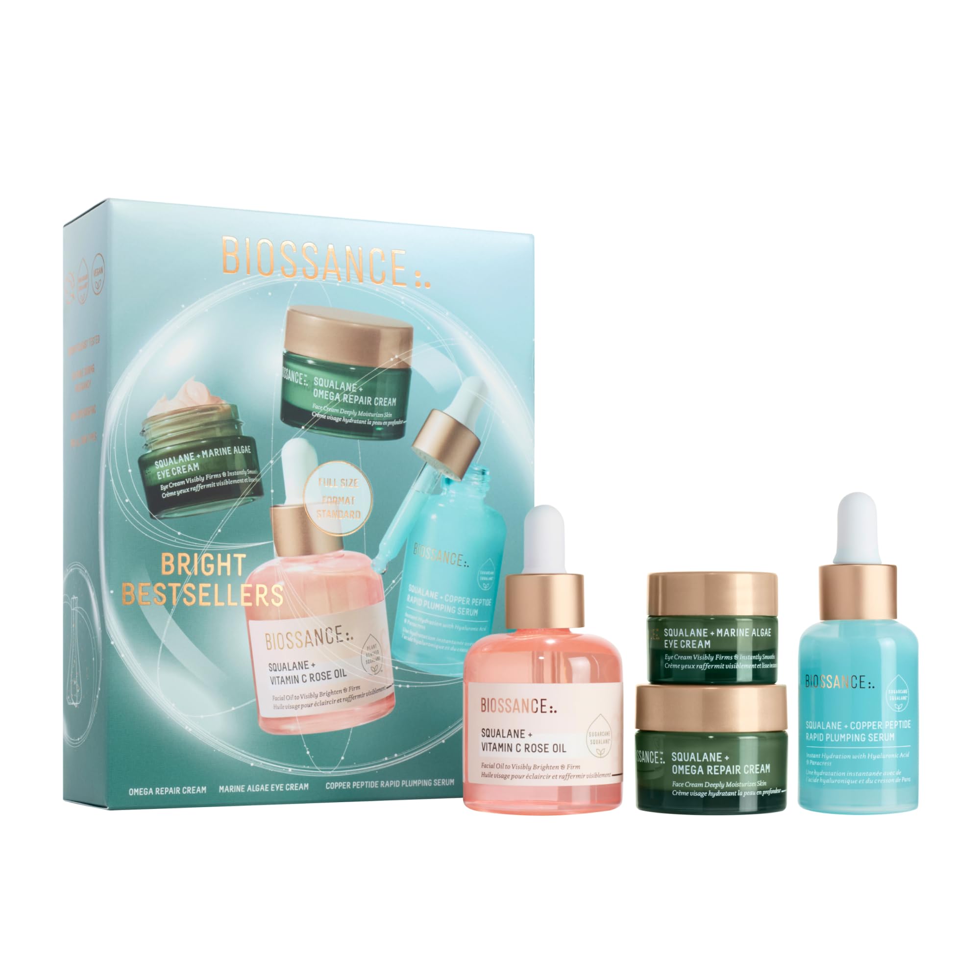 BIOSSANCE Rose Oil bottle for radiant hydration and firmer-looking skin