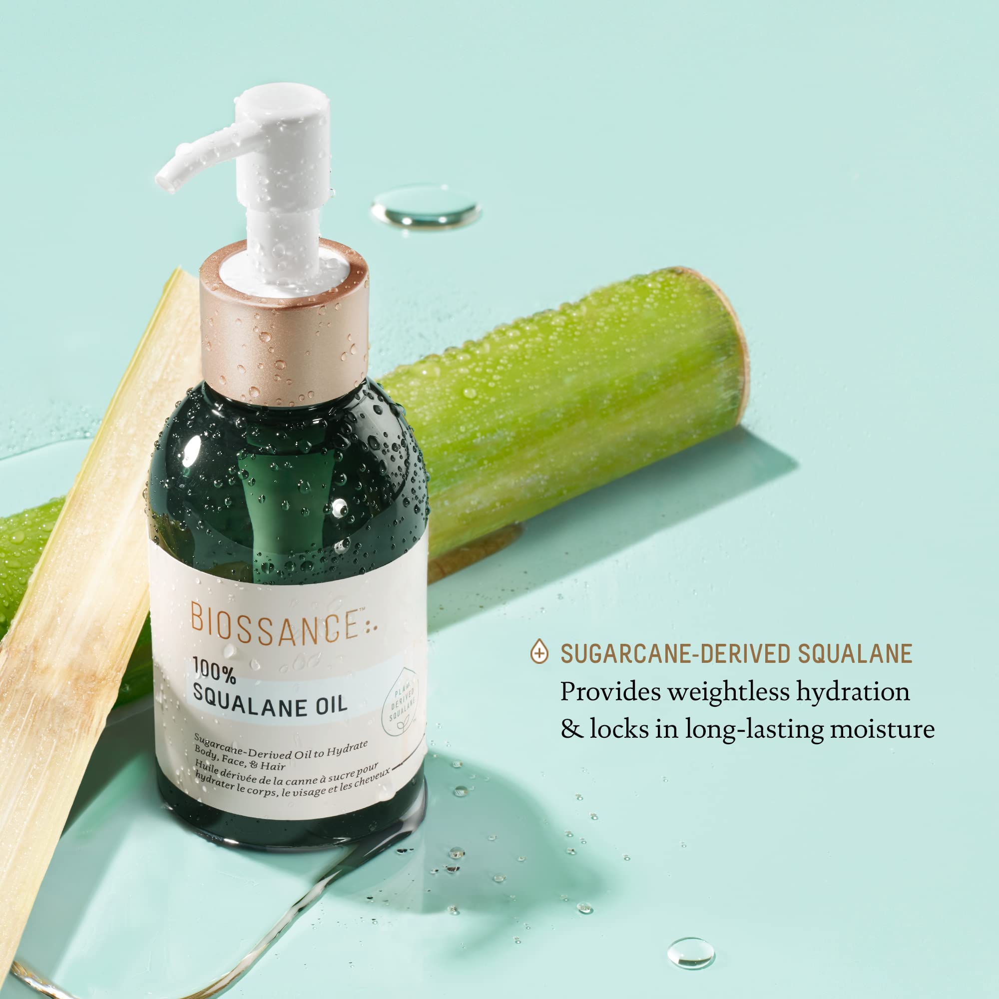 BIOSSANCE Squalane absorption demonstrated for quick makeup application.