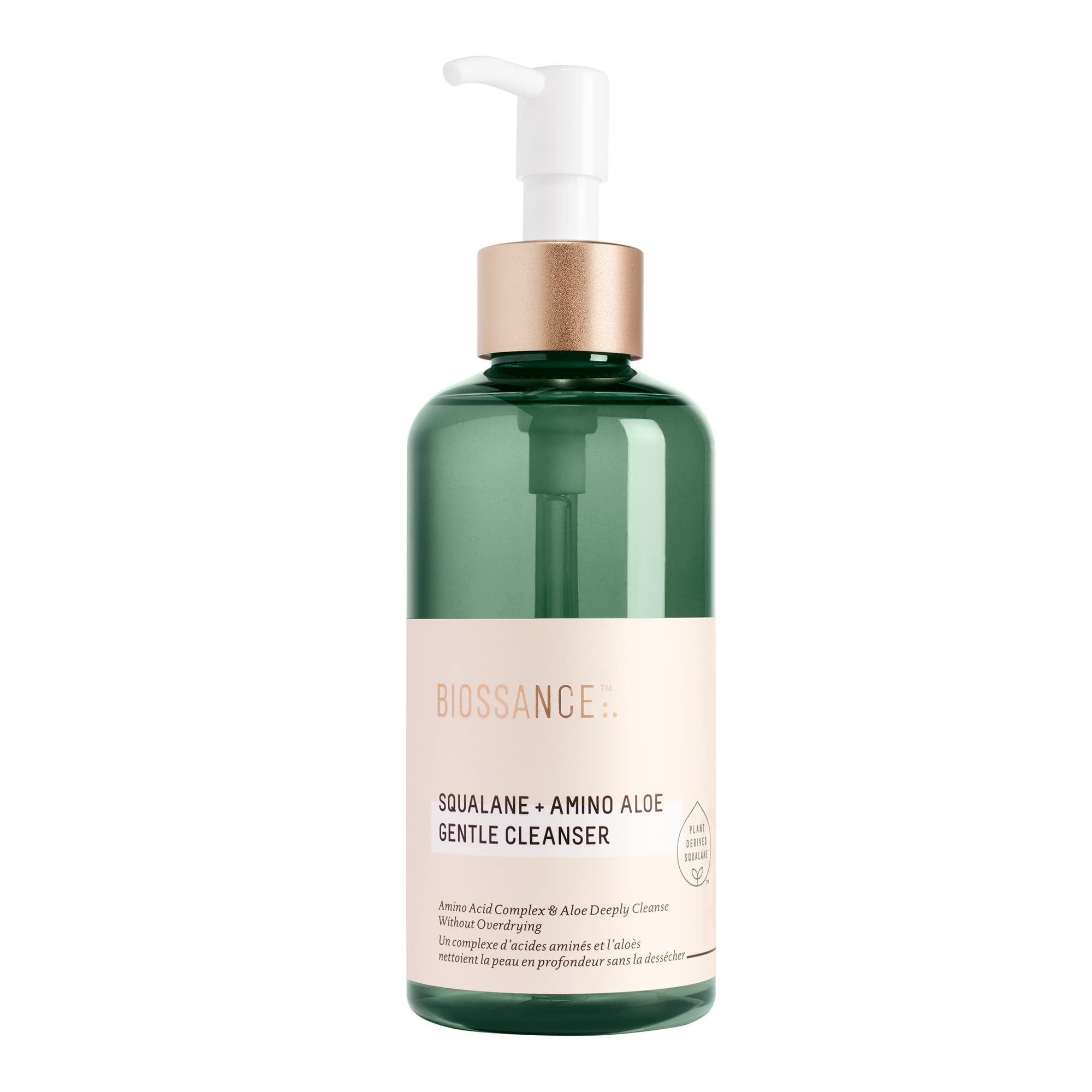 BIOSSANCE Squalane + Amino Aloe Gentle Cleanser bottle for hydrating daily cleanse