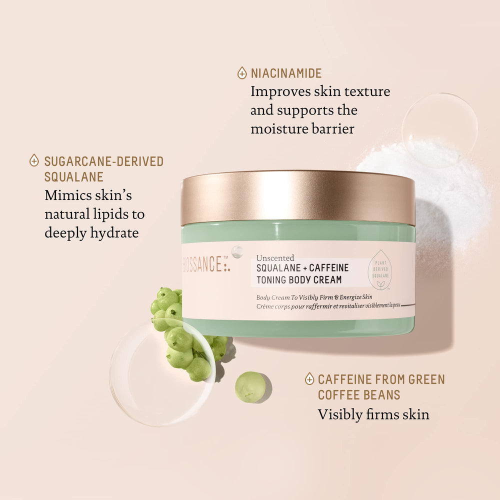 Application demo for thighs and abdomen with BIOSsance Squalane Caffeine Toning Body Cream