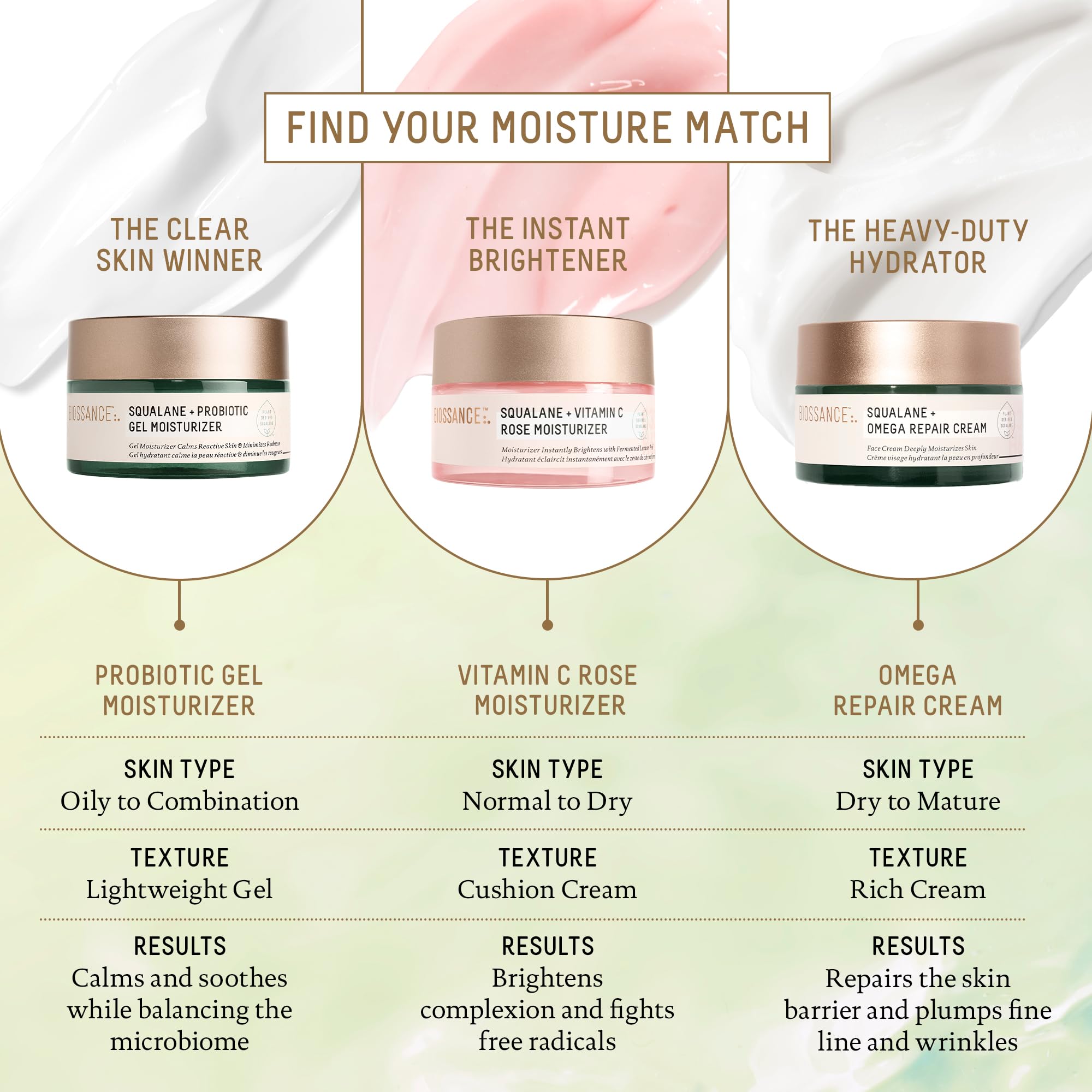 Biossance Squalane + Probiotic Gel Moisturizer bisabolol close-up calming care.